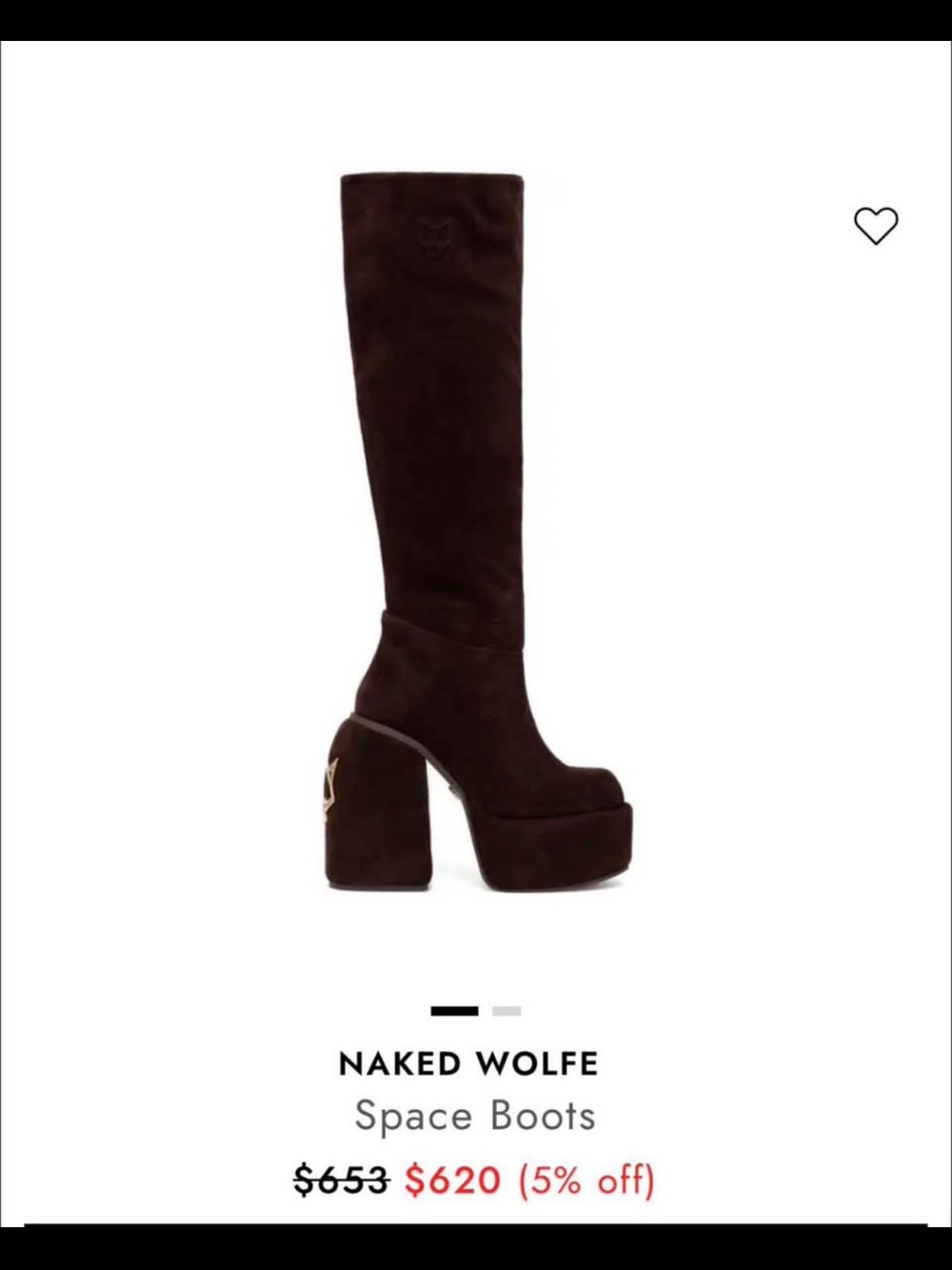 Naked Wolfe Dark Brown Suede Platform Knee Boots